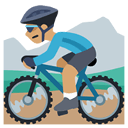 🚵🏽 Emoji Persona En Bicicleta De Montaña: Tono De Piel Medio en Facebook 2.1.