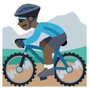 🚵🏿 Emoji Persona En Bicicleta De Montaña: Tono De Piel Oscuro en Facebook 2.1.