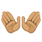 👐🏽 Emoji Mãos Abertas: Pele Morena na Facebook 2.1.