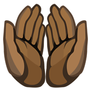 Emoji 🤲🏿 Mani Unite In Alto: Carnagione Scura su Facebook 2.1.