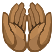 Emoji 🤲🏾 Mani Unite In Alto: Carnagione Abbastanza Scura su Facebook 2.1.