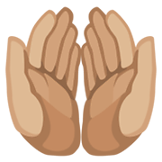 Emoji 🤲🏼 Mani Unite In Alto: Carnagione Abbastanza Chiara su Facebook 2.1.