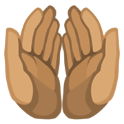 Emoji 🤲🏽 Mani Unite In Alto: Carnagione Olivastra su Facebook 2.1.