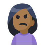 🙍🏾 Emoji Persona Frunciendo El Ceño: Tono De Piel Oscuro Medio en Facebook 2.1.