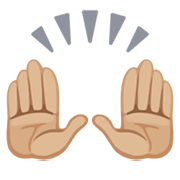 🙌🏼 Emoji Manos Levantadas Celebrando: Tono De Piel Claro Medio en Facebook 2.1.