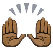 🙌🏿 Emoji Mãos Para Cima: Pele Escura na Facebook 2.1.
