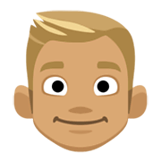 👱🏽 Emoji Person: mittlere Hautfarbe, blondes Haar Facebook 2.1.
