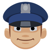 Emoji 👮🏼 Agente Di Polizia: Carnagione Abbastanza Chiara su Facebook 2.1.