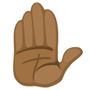 ✋🏾 Emoji Mão Levantada: Pele Morena Escura na Facebook 2.1.