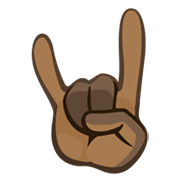 🤘🏿 Emoji Saudação Do Rock: Pele Escura na Facebook 2.1.