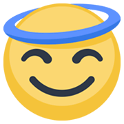 Emoji 😇 Faccina Con Sorriso E Aureola su Facebook 2.1.
