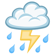 ⛈️ Emoji Wolke mit Blitz und Regen Facebook 2.1.