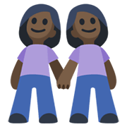 👭🏿 Emoji Duas Mulheres De Mãos Dadas: Pele Escura na Facebook 2.1.
