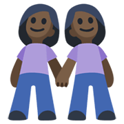 👭🏿 Emoji Mujeres De La Mano: Tono De Piel Oscuro en Facebook 2.1.