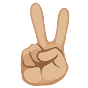 ✌🏼 Emoji Victory-Geste: mittelhelle Hautfarbe Facebook 2.1.