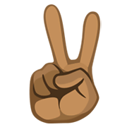 Emoji ✌🏾 Vittoria: Carnagione Abbastanza Scura su Facebook 2.1.