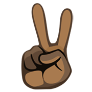 ✌🏿 Emoji Victory-Geste: dunkle Hautfarbe Facebook 2.1.