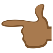👈🏾 Emoji Dorso De Mano Con índice A La Izquierda: Tono De Piel Oscuro Medio en Facebook 2.1.