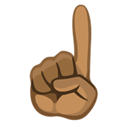 ☝🏾 Emoji nach oben weisender Zeigefinger von vorne: mitteldunkle Hautfarbe Facebook 2.1.