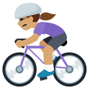🚴🏽‍♀️ Emoji Mujer En Bicicleta: Tono De Piel Medio en Facebook 2.1.