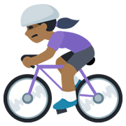 🚴🏾‍♀️ Emoji Mujer En Bicicleta: Tono De Piel Oscuro Medio en Facebook 2.1.