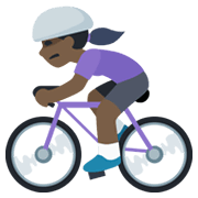 Emoji 🚴🏿‍♀️ Ciclista Donna: Carnagione Scura su Facebook 2.1.