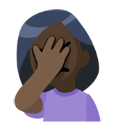 Emoji 🤦🏿‍♀️ Donna Esasperata: Carnagione Scura su Facebook 2.1.
