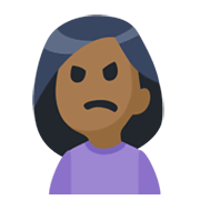 🙍🏾‍♀️ Emoji missmutige Frau: mitteldunkle Hautfarbe Facebook 2.1.