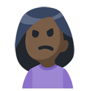 🙍🏿‍♀️ Emoji Mujer Frunciendo El Ceño: Tono De Piel Oscuro en Facebook 2.1.