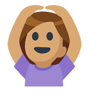 🙆🏽‍♀️ Emoji Frau mit Händen auf dem Kopf: mittlere Hautfarbe Facebook 2.1.