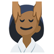 💆🏾‍♀️ Emoji Frau, die eine Kopfmassage bekommt: mitteldunkle Hautfarbe Facebook 2.1.