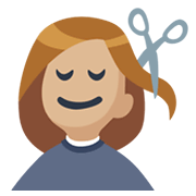 💇🏼‍♀️ Emoji Mujer Cortándose El Pelo: Tono De Piel Claro Medio en Facebook 2.1.