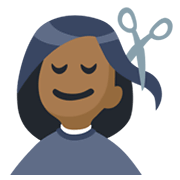 💇🏾‍♀️ Emoji Frau beim Haareschneiden: mitteldunkle Hautfarbe Facebook 2.1.