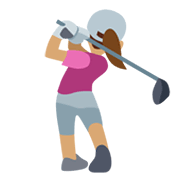 Emoji 🏌🏽‍♀️ Golfista Donna: Carnagione Olivastra su Facebook 2.1.