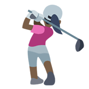 🏌🏿‍♀️ Emoji Mujer Jugando Al Golf: Tono De Piel Oscuro en Facebook 2.1.