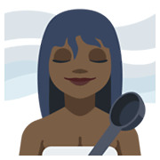 🧖🏿‍♀️ Emoji Mulher Na Sauna: Pele Escura na Facebook 2.1.