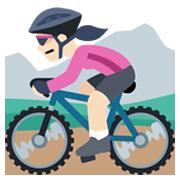 🚵🏻‍♀️ Emoji Mountainbikerin: helle Hautfarbe Facebook 2.1.