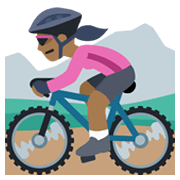 🚵🏾‍♀️ Emoji Mujer En Bicicleta De Montaña: Tono De Piel Oscuro Medio en Facebook 2.1.
