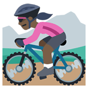 Emoji 🚵🏿‍♀️ Ciclista Donna Di Mountain Bike: Carnagione Scura su Facebook 2.1.
