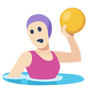 🤽🏻‍♀️ Emoji Mulher Jogando Polo Aquático: Pele Clara na Facebook 2.1.