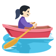 🚣🏻‍♀️ Emoji Frau im Ruderboot: helle Hautfarbe Facebook 2.1.