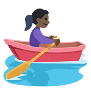 🚣🏿‍♀️ Emoji Mujer Remando En Un Bote: Tono De Piel Oscuro en Facebook 2.1.