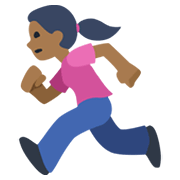 🏃🏾‍♀️ Emoji Mujer Corriendo: Tono De Piel Oscuro Medio en Facebook 2.1.