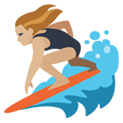 🏄🏼‍♀️ Emoji Mujer Haciendo Surf: Tono De Piel Claro Medio en Facebook 2.1.