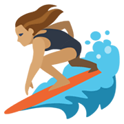 Emoji 🏄🏽‍♀️ Surfista Donna: Carnagione Olivastra su Facebook 2.1.