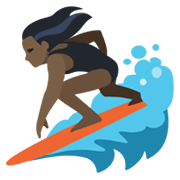 Émoji 🏄🏿‍♀️ Surfeuse : Peau Foncée sur Facebook 2.1.