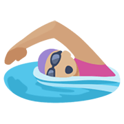 🏊🏼‍♀️ Emoji Mujer Nadando: Tono De Piel Claro Medio en Facebook 2.1.