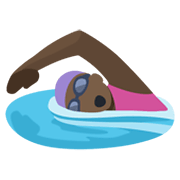 Emoji 🏊🏿‍♀️ Nuotatrice: Carnagione Scura su Facebook 2.1.