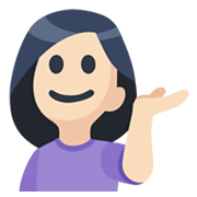 Emoji 💁🏻‍♀️ Donna Con Suggerimento: Carnagione Chiara su Facebook 2.1.