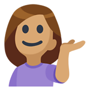Emoji 💁🏽‍♀️ Donna Con Suggerimento: Carnagione Olivastra su Facebook 2.1.